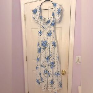 Altar’d State Floral Blue Maxi Dress (Size M)
